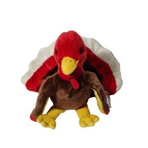 Vtg Ty Beanie Buddies Brown Gobbles Turkey Plush Stuffed Animal Toy Thanksgiving